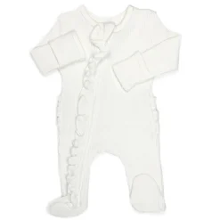 Onesies|Sleepers-Simple Waffle Knit Ruffle Sleeper