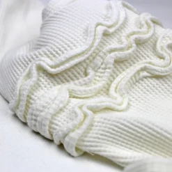 Onesies|Sleepers-Simple Waffle Knit Ruffle Sleeper