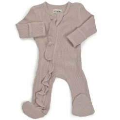 Onesies|Sleepers-Simple Waffle Knit Ruffle Sleeper