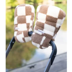 Stroller Accessories-7AM Enfant WarmMuffs 212 (Berber) Checker Tan