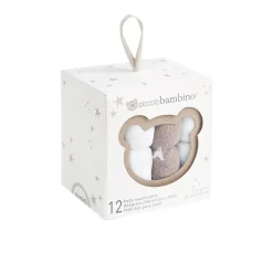 Towels + Cloths-Piccolo Bambino Wash Cloths (12 Pack) Beige