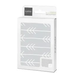 Changing Pads + Covers-Kushies Waterproof Flat Changing Pad Flannel (Grey)