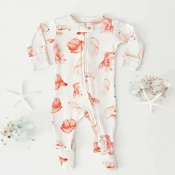 Onesies|Sleepers-L'oved Baby 2-Way Zipper Footie (Under the Sea)