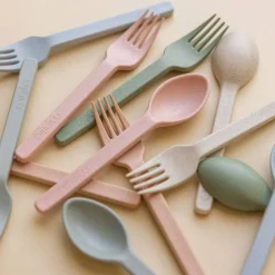 Kids Utensils|Toddler Training Utensils-Minika Wheat Straw Utensil Set