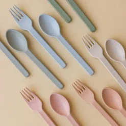 Kids Utensils|Toddler Training Utensils-Minika Wheat Straw Utensil Set