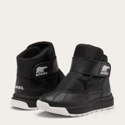 Winter Boots-Sorel Whitney III Strap Mid WP (Child) Black