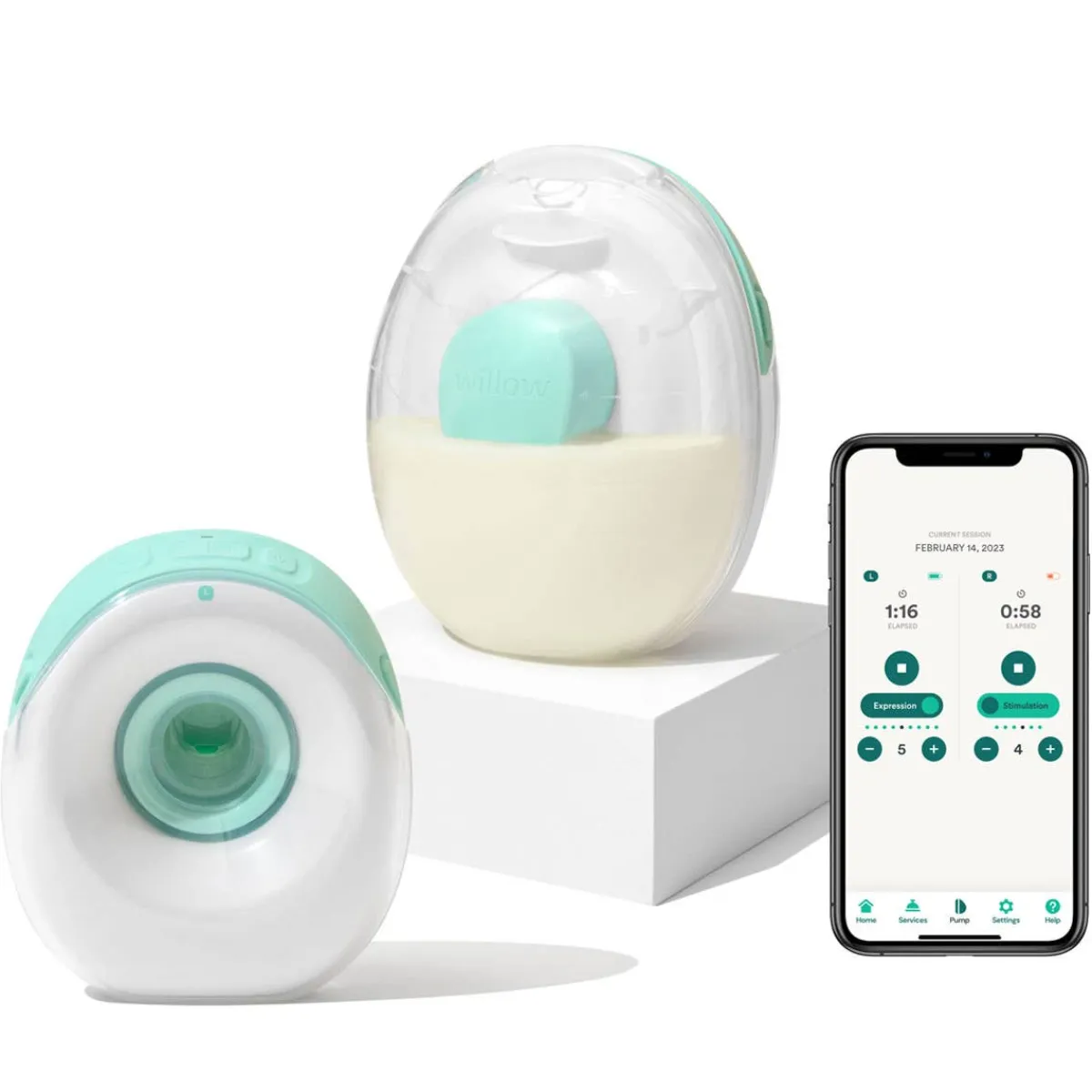 Breast Pumps + Accessories-Willow Go Wearable Hands-Free Double Electric Breast Pump