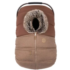 Car Seat Accessories-Petit Coulou Winter Car Seat Cover (Wool Choco-Caramel)