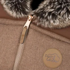 Car Seat Accessories-Petit Coulou Winter Car Seat Cover (Wool Choco-Caramel)