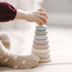 Wooden Toys|Stack + Nest Toys-Nouka Wood & Silicone Stacker