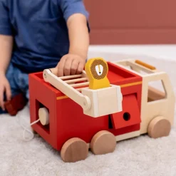 Cars + Trucks|Wooden Toys-Trixie Wooden Fire Truck