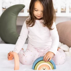 Wooden Toys|Stack + Nest Toys-Pearhead Wooden Rainbow Stacking Toy