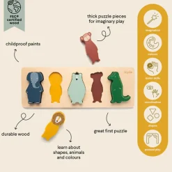 Puzzles|Wooden Toys-Trixie Wooden Shape Puzzle