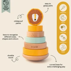 Wooden Toys|Stack + Nest Toys-Trixie Wooden Stacking Toy
