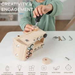Wooden Toys-Comfycubs Wooden Truck Busy Board