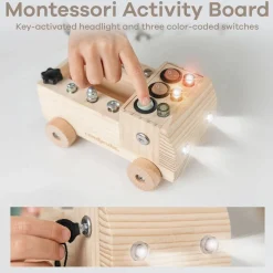 Wooden Toys-Comfycubs Wooden Truck Busy Board