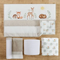Crib Bedding Sets-Levtex Baby Woodland Pals 5 Piece Crib Set