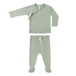 Pajamas-Quincy Mae Wrap Top + Footed Pant Set