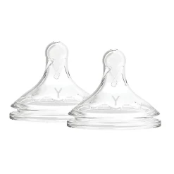 Nipples + Bottle Accessories-Dr. Brown's Y-Cut Wide Neck Silicone Nipple (2 Pack)