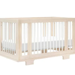 Wck Exclusive Furniture|Convertible Cribs-Babyletto Yuzu 8-in-1 Crib with All-Stages Conversion Kits - Washed Natural with White