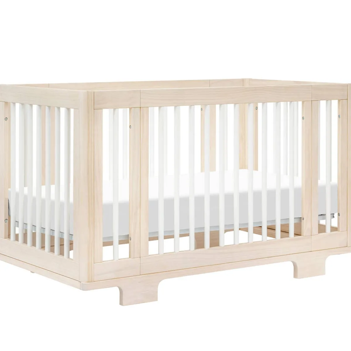 Wck Exclusive Furniture|Convertible Cribs-Babyletto Yuzu 8-in-1 Crib with All-Stages Conversion Kits - Washed Natural with White