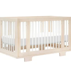 Wck Exclusive Furniture|Convertible Cribs-Babyletto Yuzu 8-in-1 Crib with All-Stages Conversion Kits - Washed Natural with White