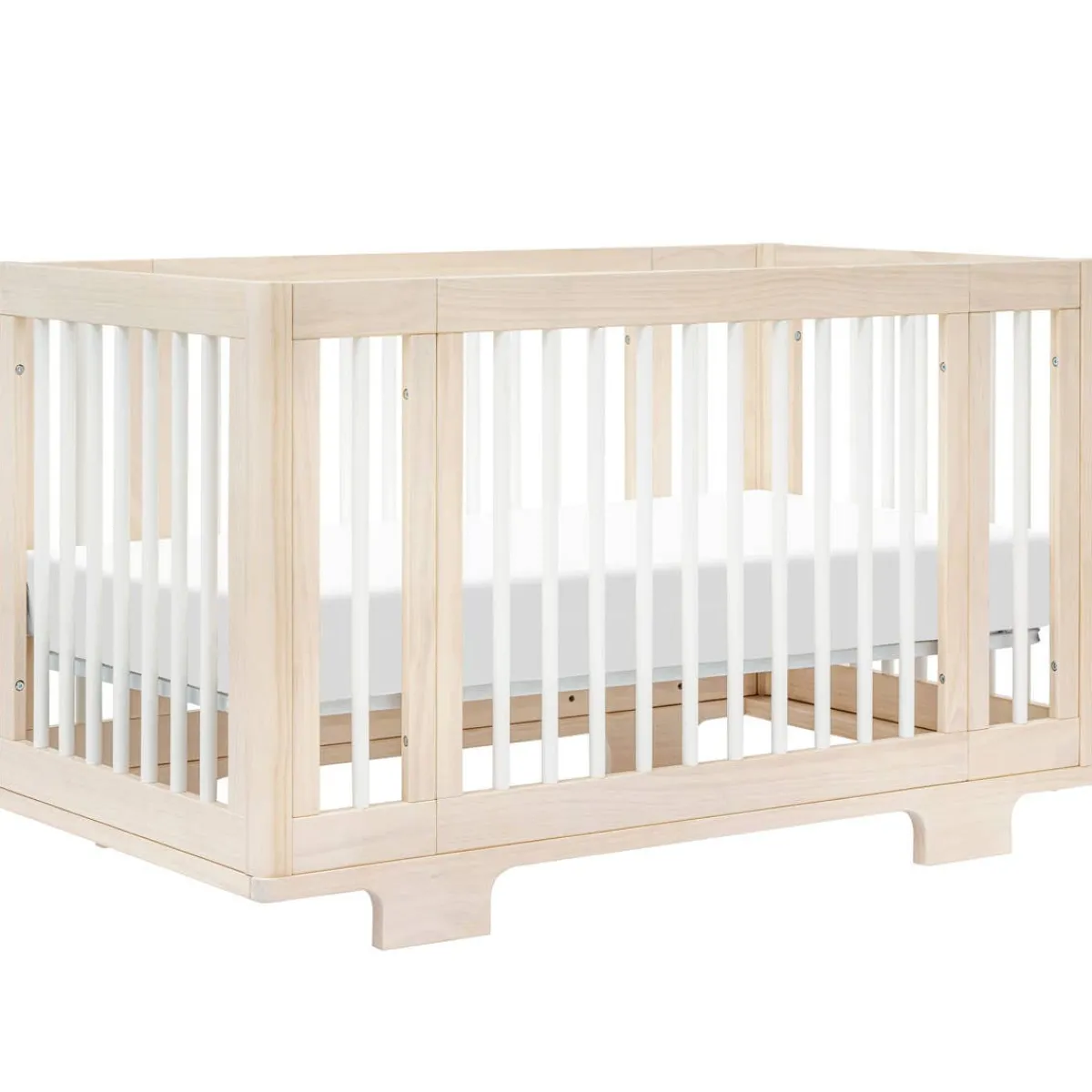Wck Exclusive Furniture|Convertible Cribs-Babyletto Yuzu 8-in-1 Crib with All-Stages Conversion Kits - Washed Natural with White