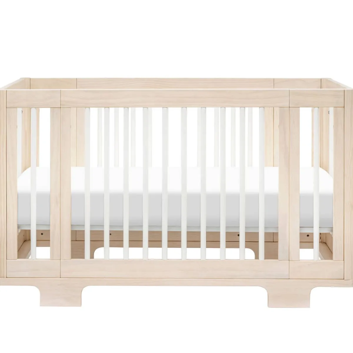 Wck Exclusive Furniture|Convertible Cribs-Babyletto Yuzu 8-in-1 Crib with All-Stages Conversion Kits - Washed Natural with White