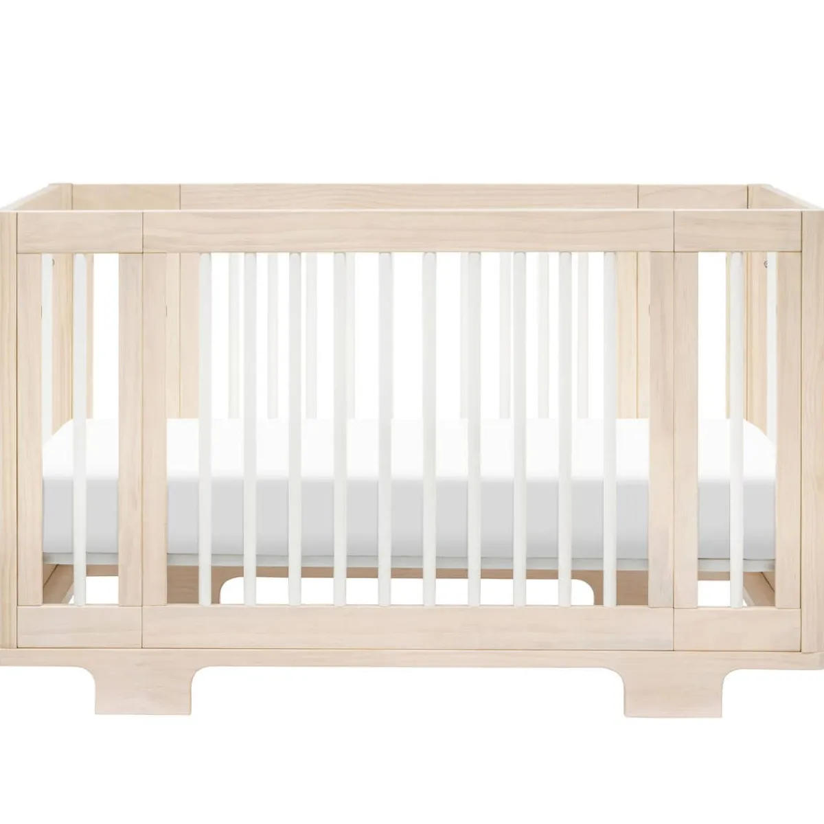 Wck Exclusive Furniture|Convertible Cribs-Babyletto Yuzu 8-in-1 Crib with All-Stages Conversion Kits - Washed Natural with White
