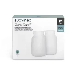 Nipples + Bottle Accessories|Baby Bottles-Suavinex Zero.Zero Silicone Replacement Bag (9 oz, 2 Pack)