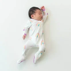 Onesies|Sleepers-Kyte Baby Zippered Footie (Rainbow)