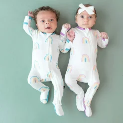 Onesies|Sleepers-Kyte Baby Zippered Footie (Rainbow)