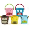 Stack + Nest Toys|Bath Toys-Skip Hop Zoo Stack & Pour Buckets (5 Piece)