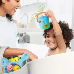 Stack + Nest Toys|Bath Toys-Skip Hop Zoo Stack & Pour Buckets (5 Piece)