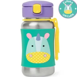 Kids Water Bottles|Sippy Cups + Straw Cups-Skip Hop Zoo Stainless Steel Bottle