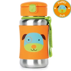Kids Water Bottles|Sippy Cups + Straw Cups-Skip Hop Zoo Stainless Steel Bottle